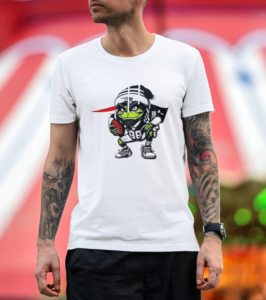 New England Patriots Grinch Christmas Football Collaboration T-Shirt