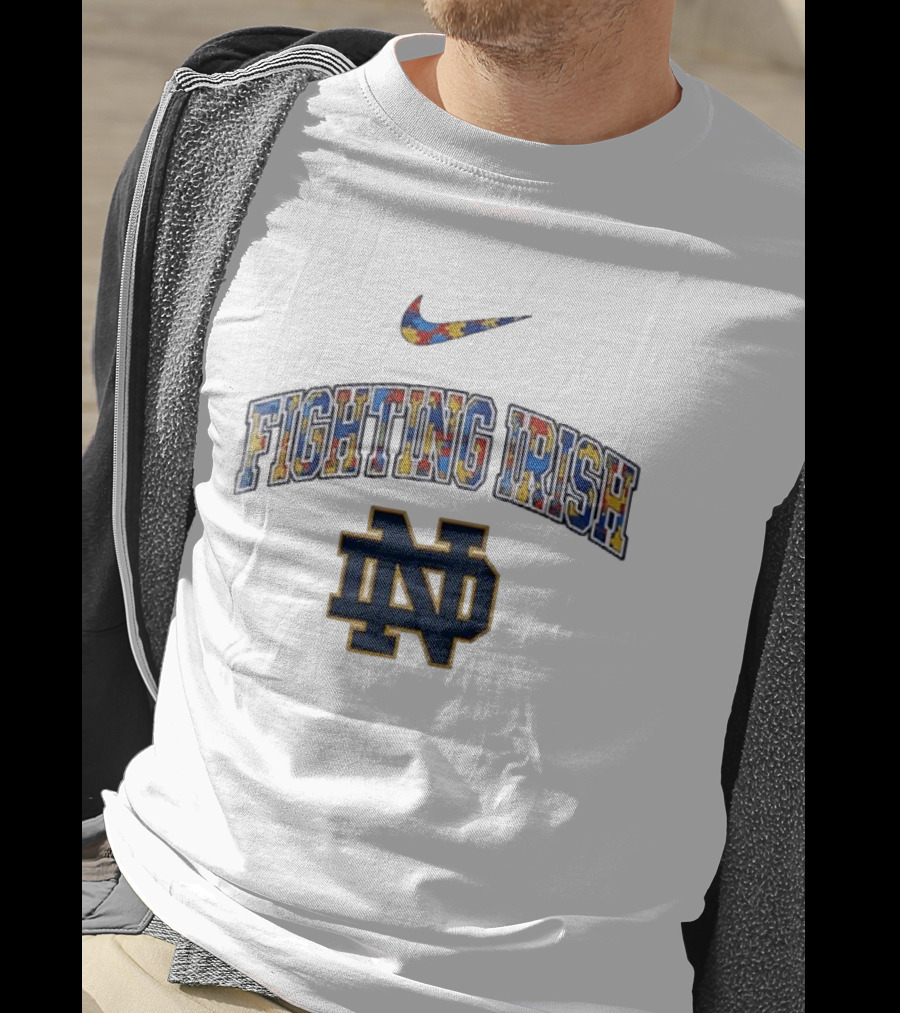 Notre Dame Fighting Irish Nike Autism Awareness Puzzle T-Shirt