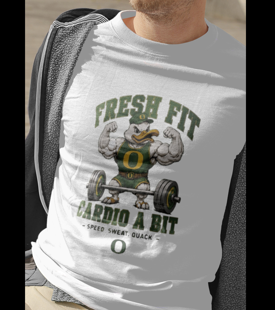 Oregon Ducks Fresh Fit Muscle Mascot Cardio Speed Sweat Quack T-Shirt