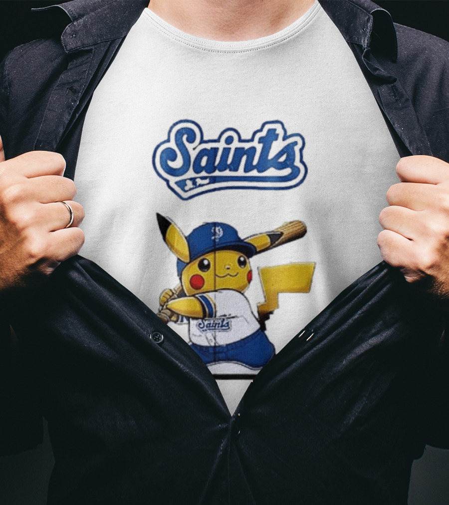 St Paul Saints Pikachu Baseball Collaboration T-Shirt