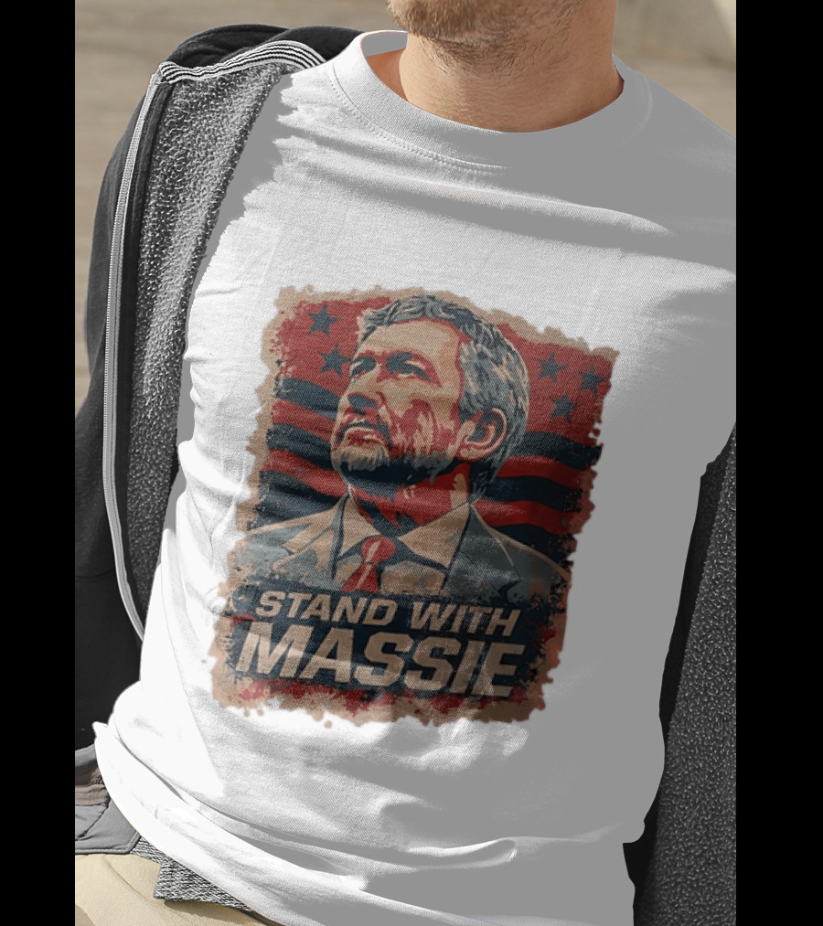 Stand With Massie Patriotic Political Artwork With Stars And Stripes T-Shirt