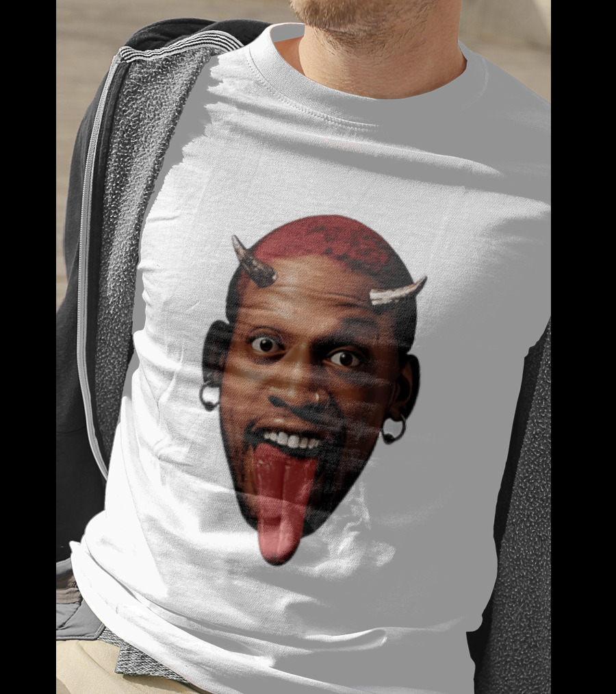 Dennis Rodman Big Face Devil Horns Chicago Bulls T-Shirt