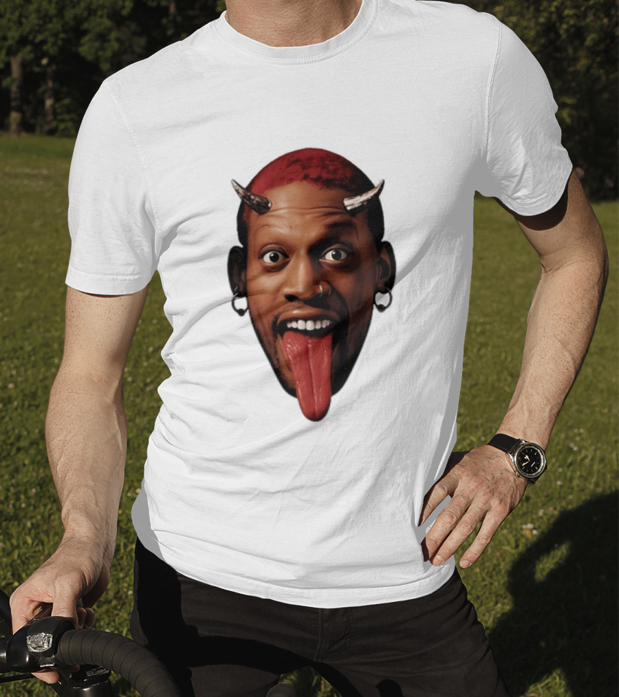 Dennis Rodman Big Face Devil Horns Chicago Bulls T-Shirt