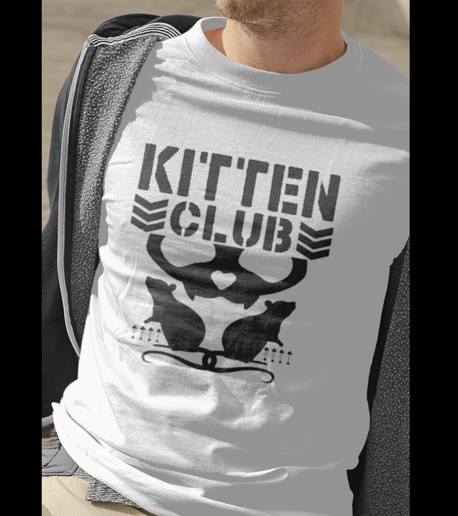 Kitten Club Distressed Pet Lover Cats With Heart T-Shirt