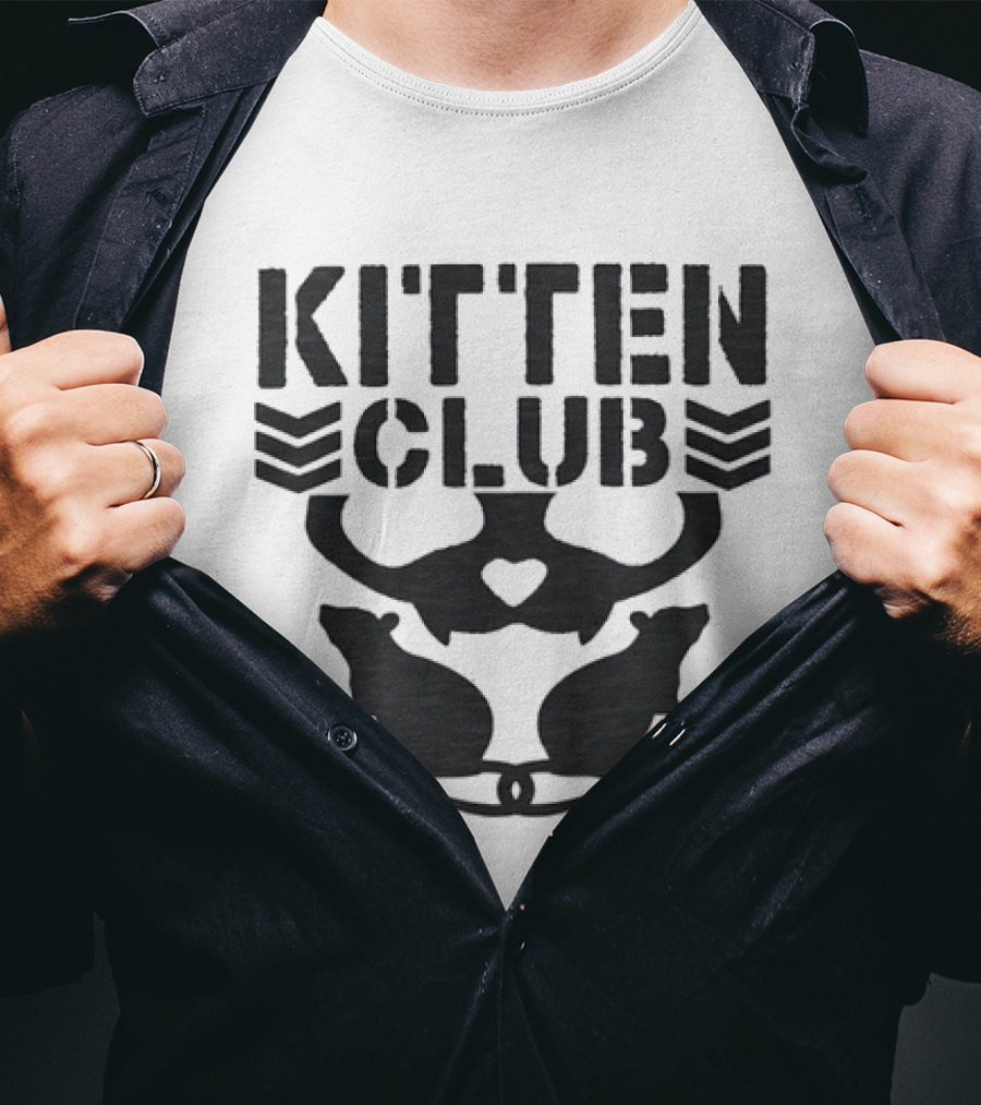 Kitten Club Distressed Pet Lover Cats With Heart T-Shirt