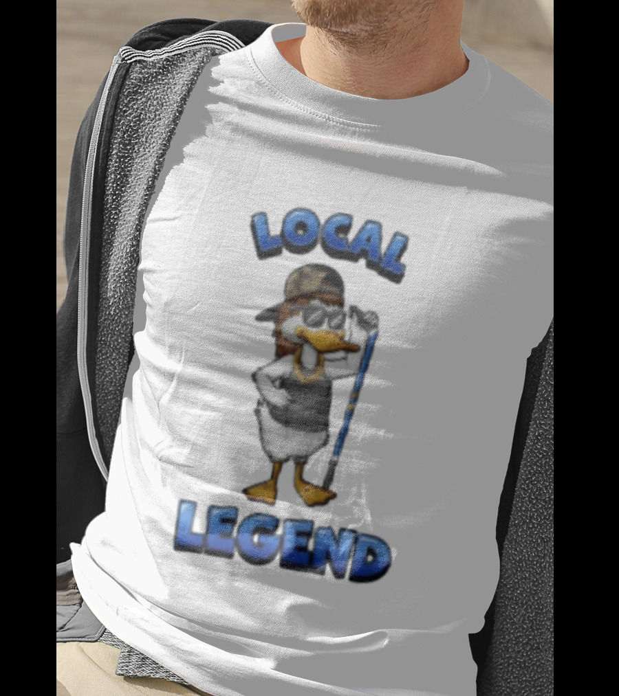 Duck Local Legend Hockey Player In Sunglasses And Cap T-Shirt