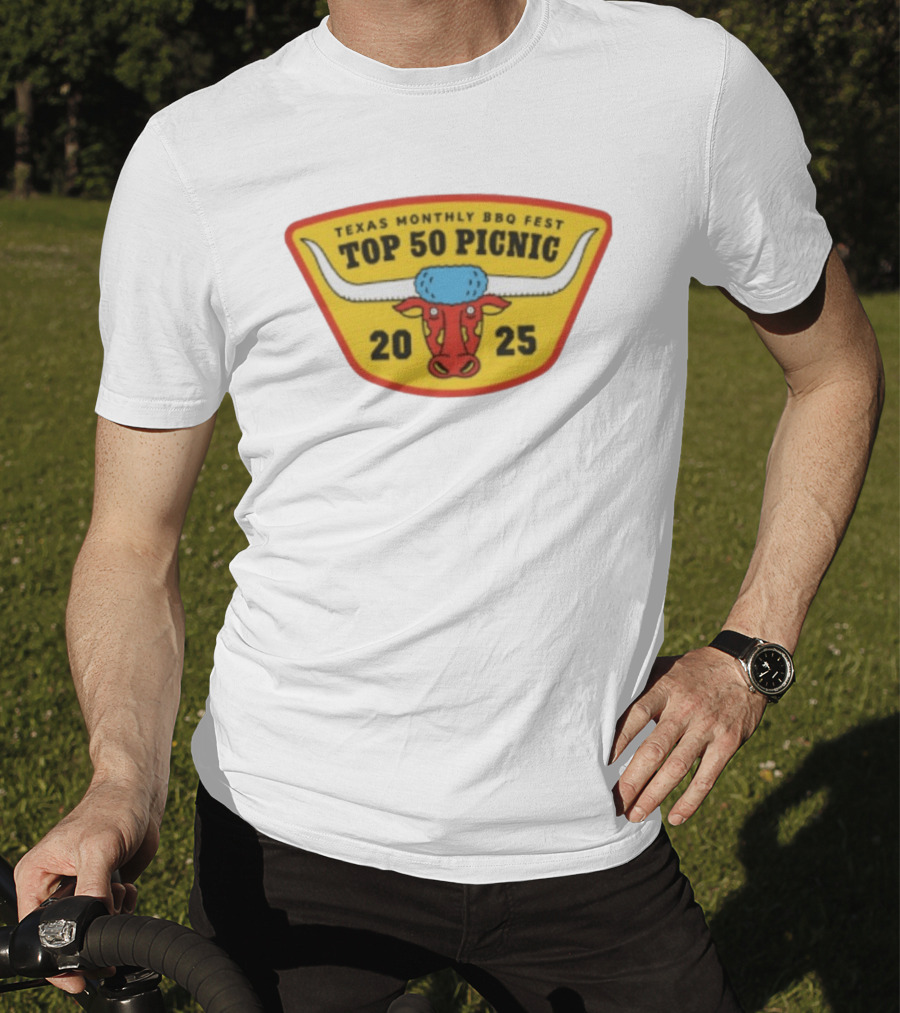 Texas Monthly BBQ Fest Top 50 Picnic 2025 Longhorn T-Shirt