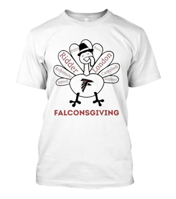 Atlanta Falcons Thanksgiving Celebration Featuring Ridder London Robinson Terrell Campbell And Allgeier T-Shirt