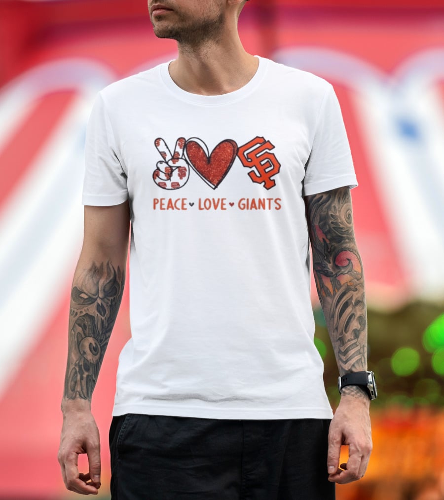 Peace Love Giants San Francisco Baseball Team T-Shirt