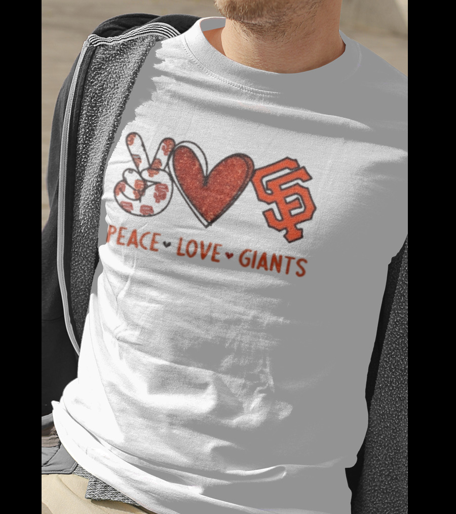 Peace Love Giants San Francisco Baseball Team T-Shirt