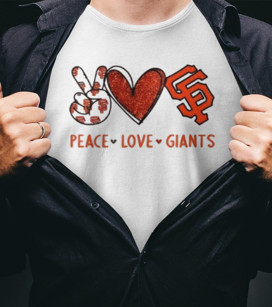 Peace Love Giants San Francisco Baseball Team T-Shirt
