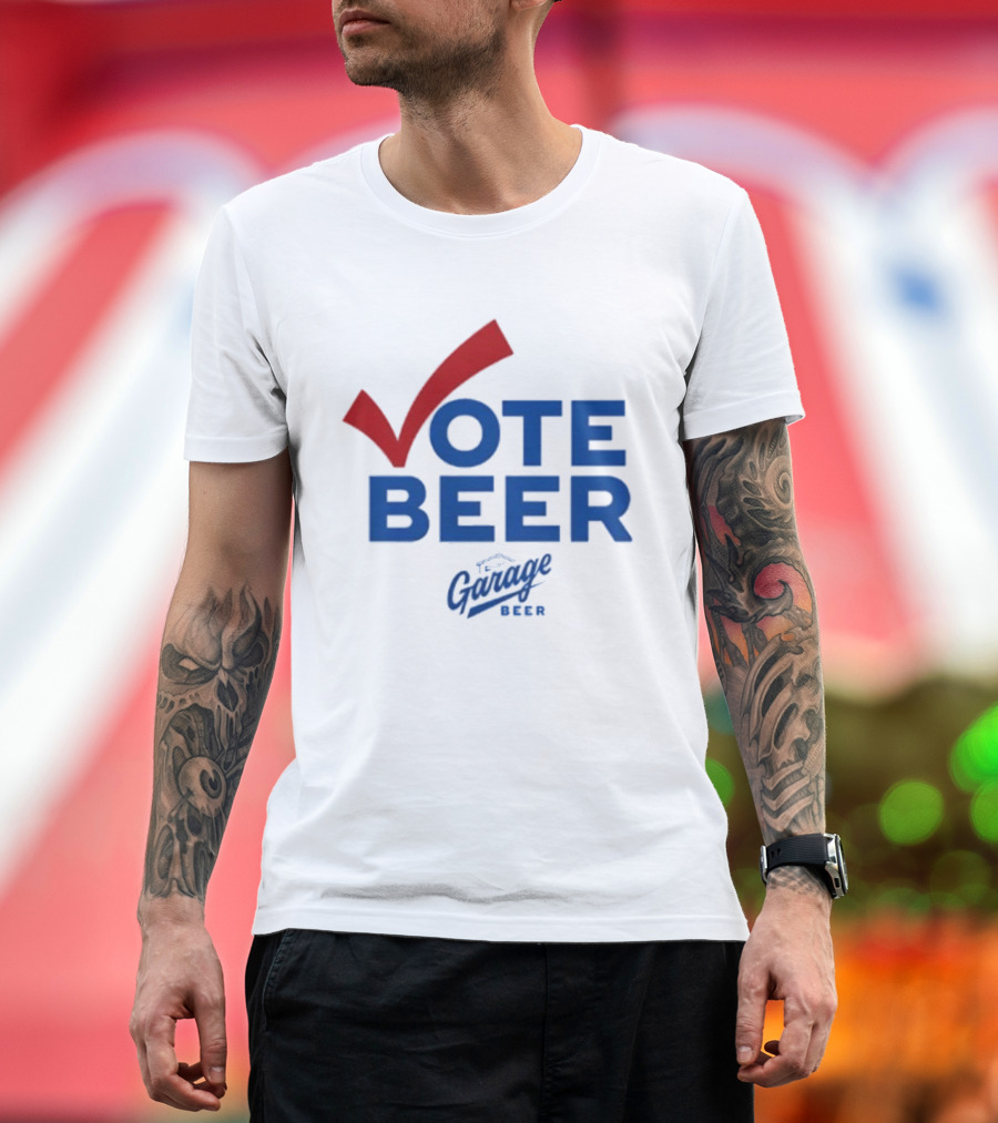 Vote Beer Garage Beer 2025 Checkmark Original T-Shirt