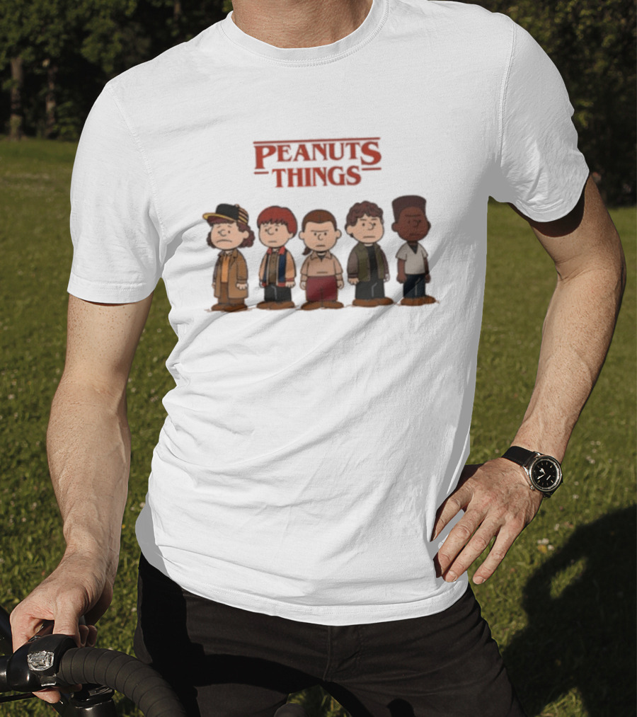 Peanuts Things Cartoon Characters Mashup Stranger 80s T-Shirt