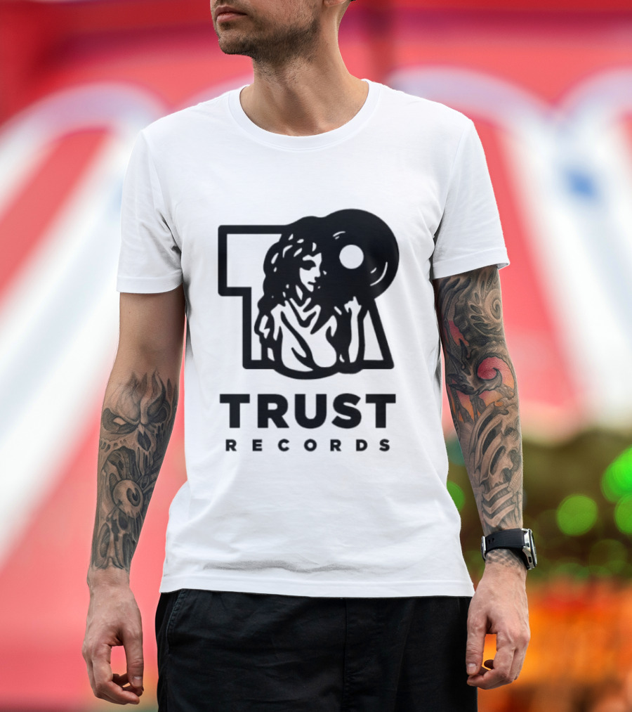 Trust Records Vinyl Spinning Woman T-Shirt