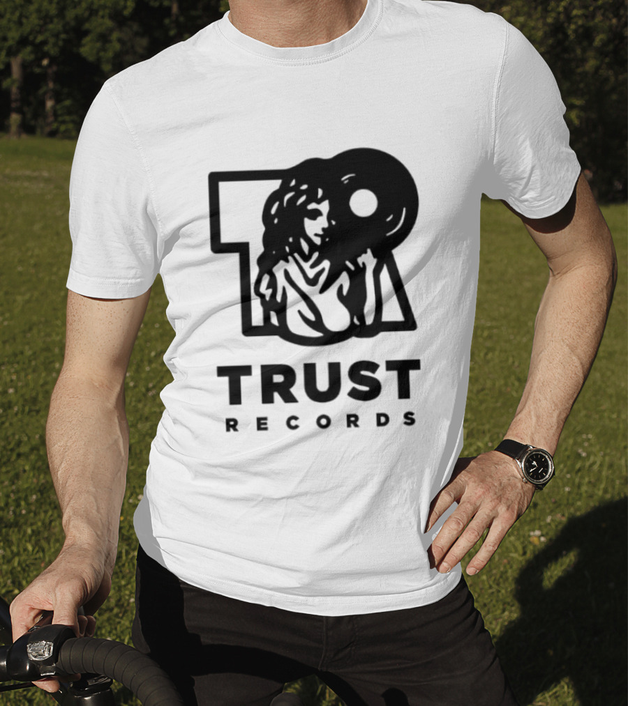 Trust Records Vinyl Spinning Woman T-Shirt