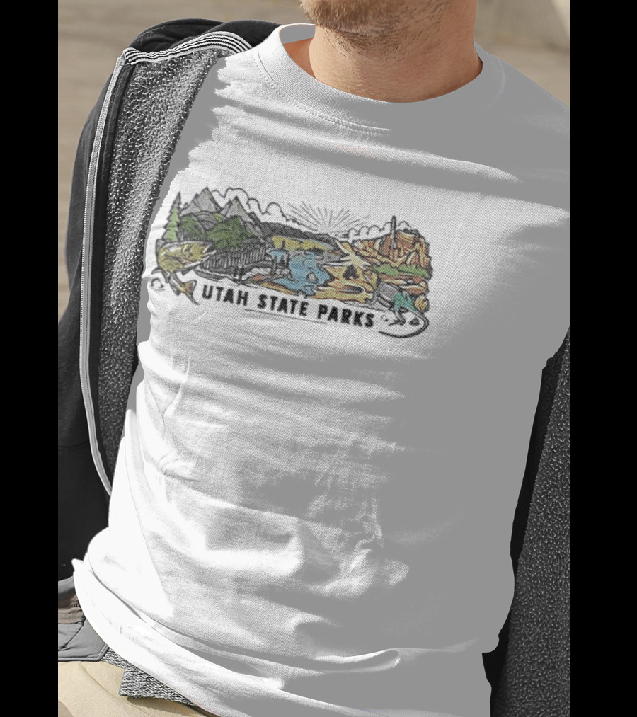 Utah State Parks Scenic Landscape With Mountains And Trees T-Shirt