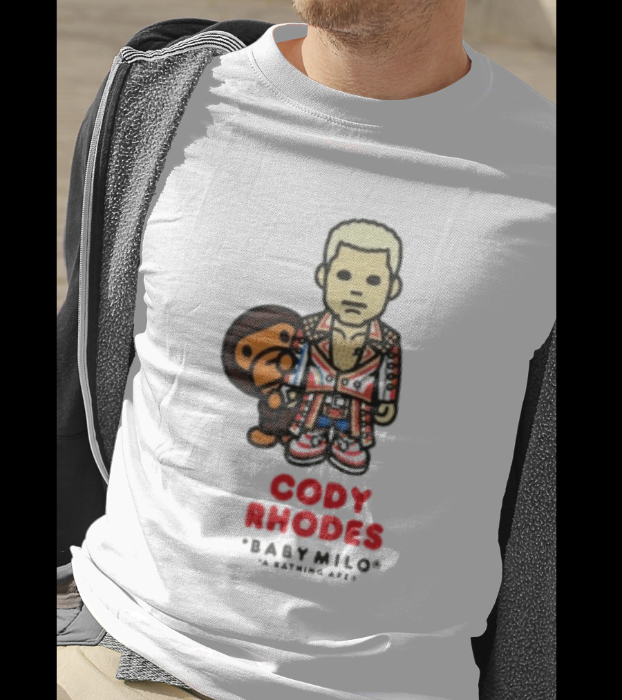 Cody Rhodes Baby Milo Wrestling Mens White Wwe Collaboration T-Shirt
