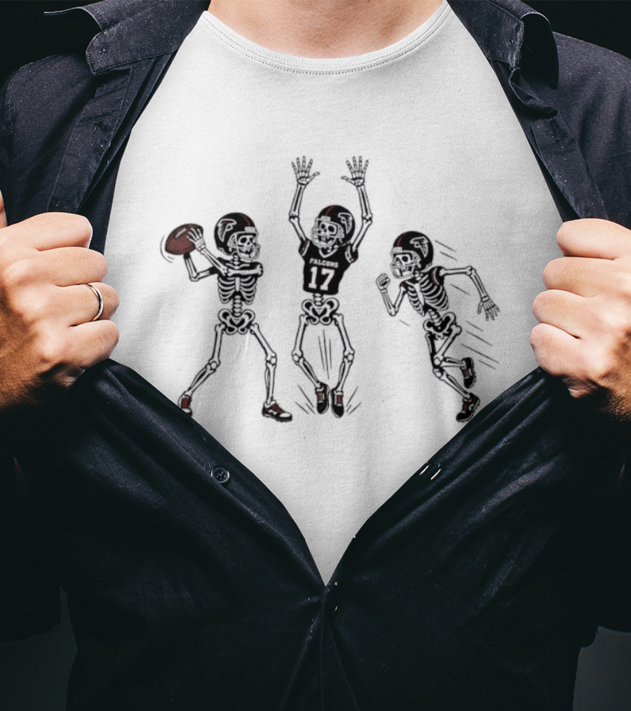 Zachariah Branch 17 Atlanta Falcons Skeleton Football Players T-Shirt
