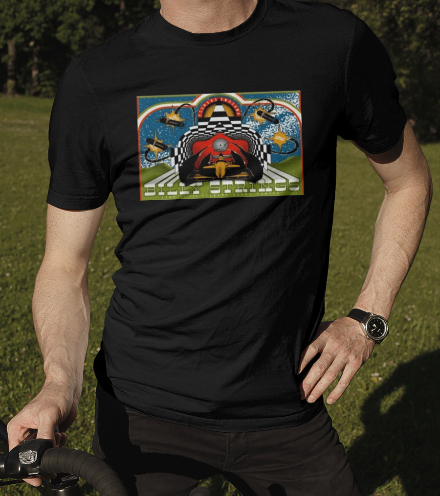 Billy Strings Live Fishers Event Center Aug 6 8 2026 Checkerboard Tunnel Race Car Aesthetic T-Shirt