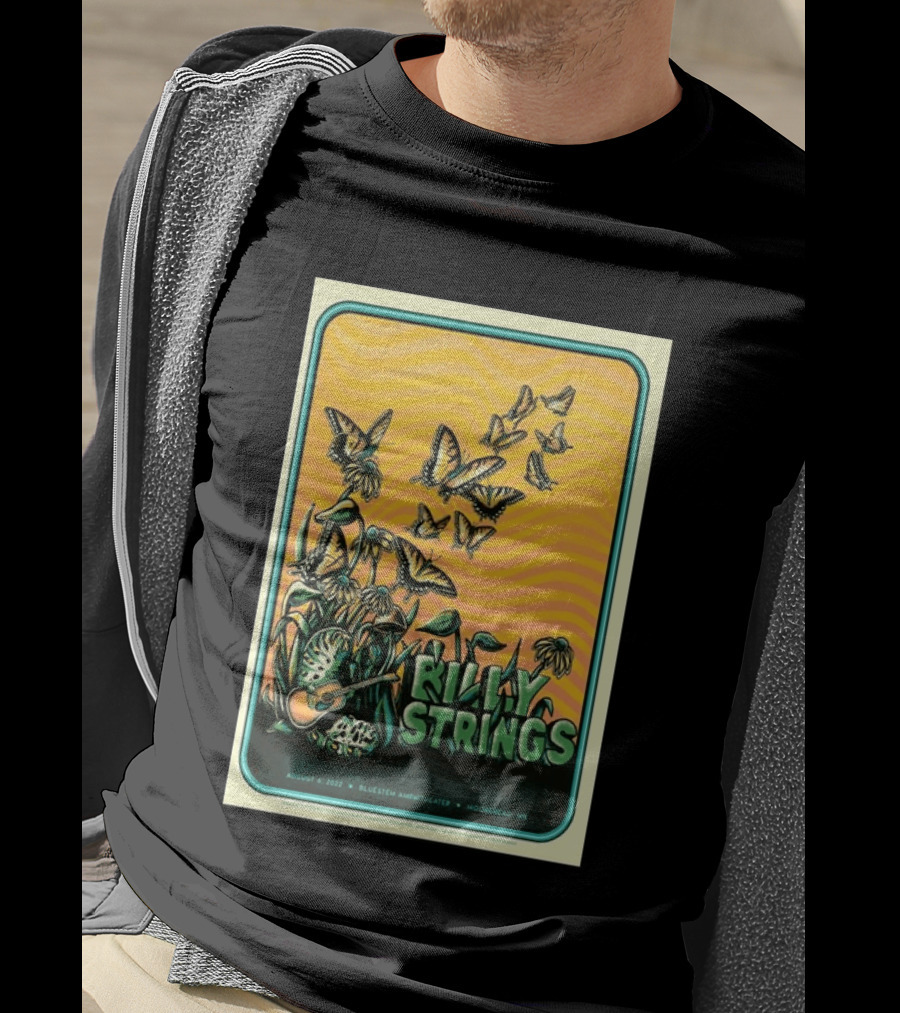 Billy Strings Bluestem Amphitheater August 6 2022 Butterfly Moorehead MN T-Shirt