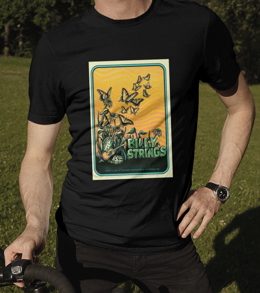 Billy Strings Bluestem Amphitheater August 6 2022 Butterfly Moorehead MN T-Shirt