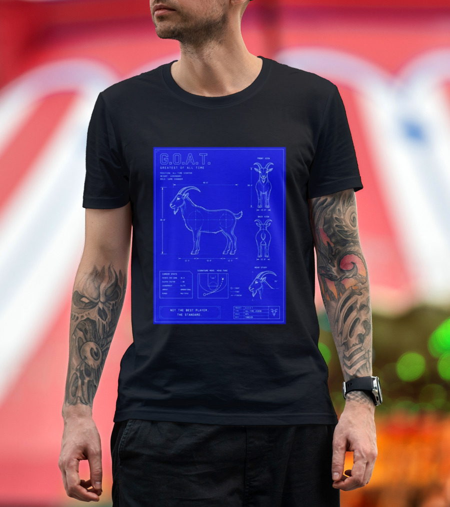 G.O.A.T. Greatest Of All Time Basketball Fall Blueprint Meme T-Shirt