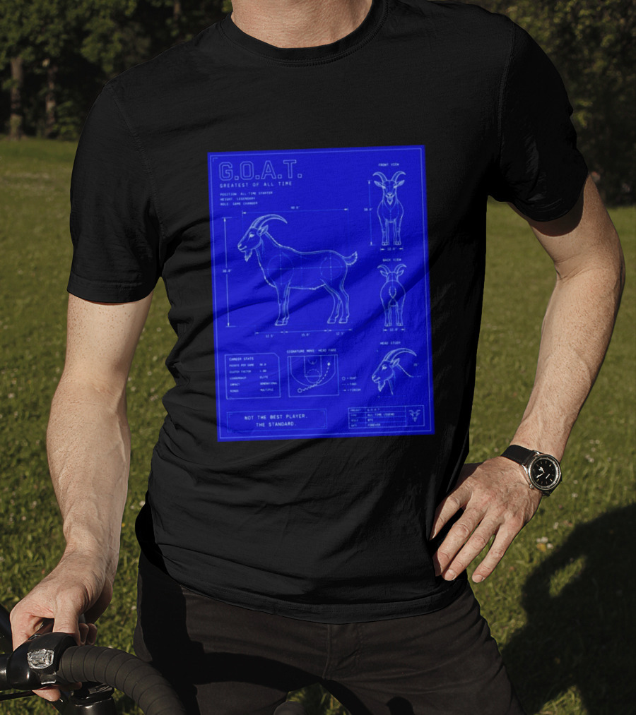 G.O.A.T. Greatest Of All Time Basketball Fall Blueprint Meme T-Shirt