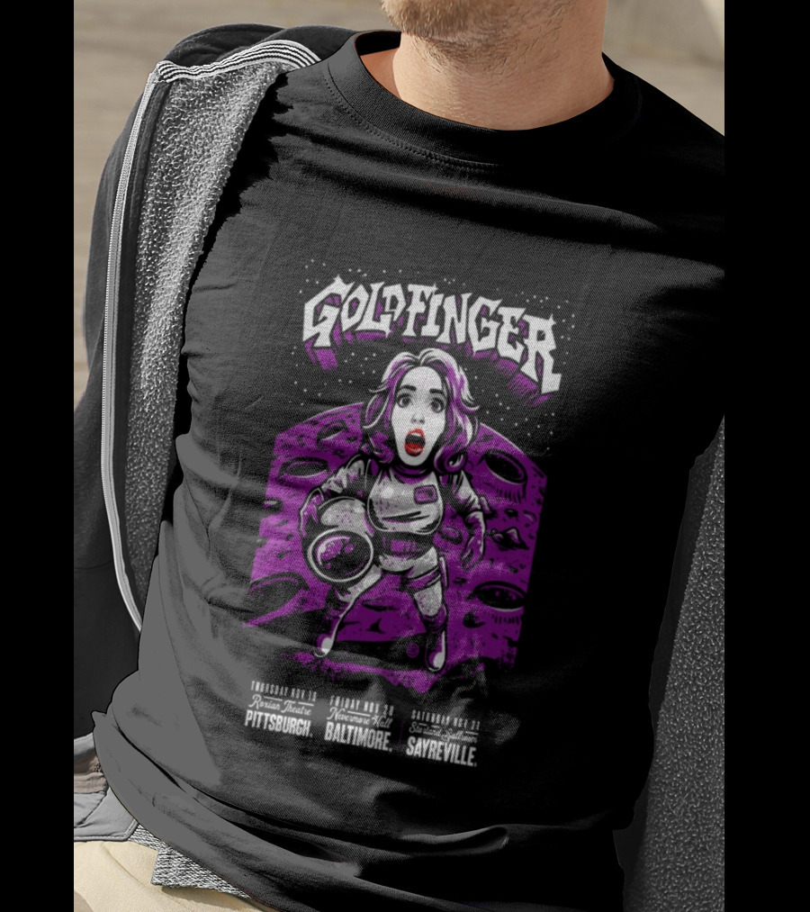 GOLDFINGER Tour 2026 Nov 19 21 Astronaut Theme McKees Rocks Baltimore Sayreville T-Shirt