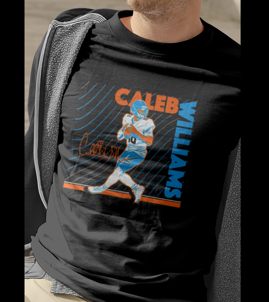Caleb Williams Signed Football Chicago Bears Action Quarterback Sports Memorabilia T-Shirt