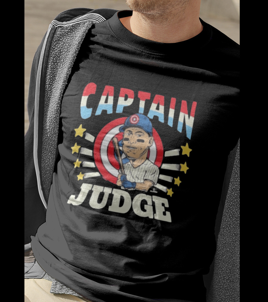 Captain America Judge Baseball Caricature Stars T-Shirt