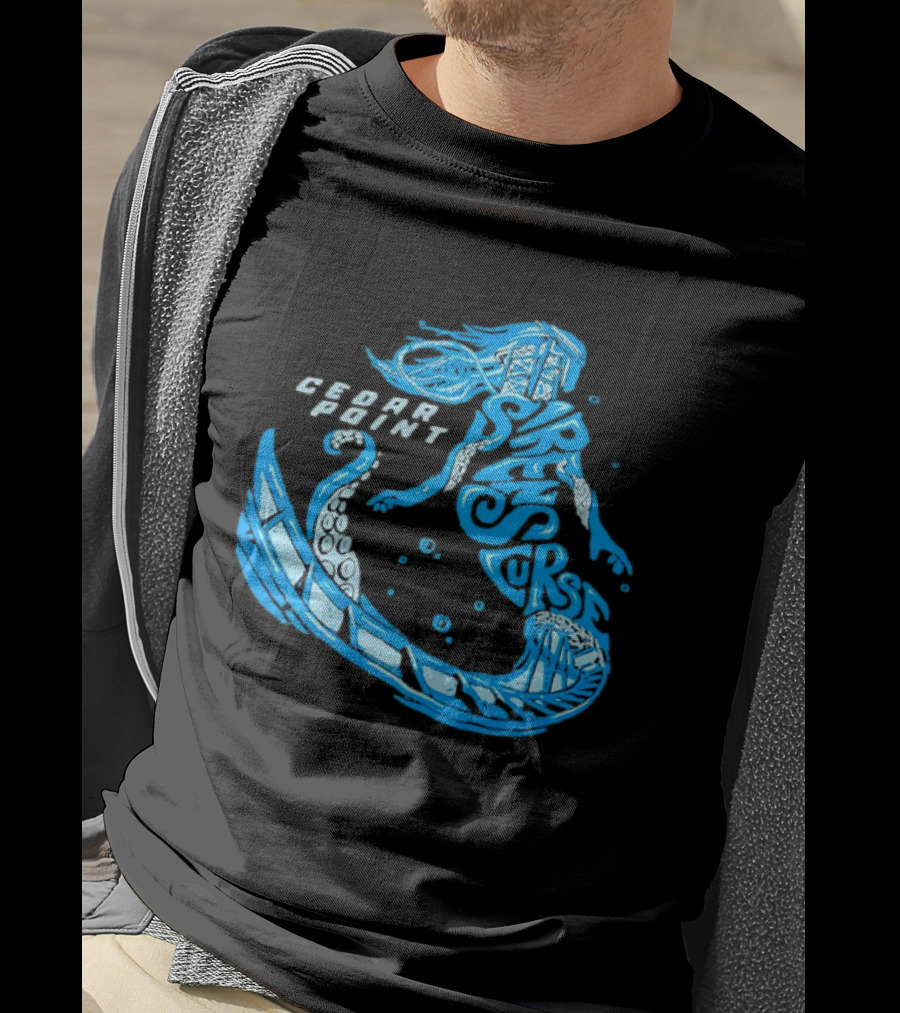 Cedar Point Sirens Curse Roller Blue Mermaid T-Shirt