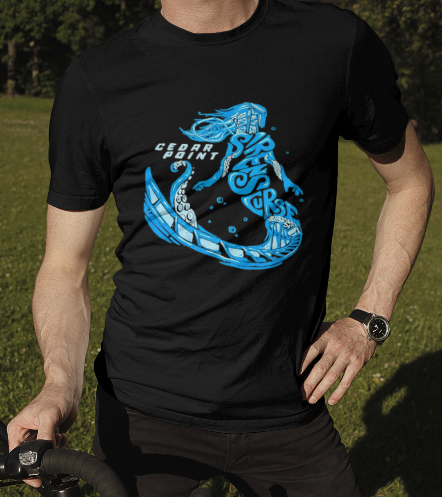 Cedar Point Sirens Curse Roller Blue Mermaid T-Shirt