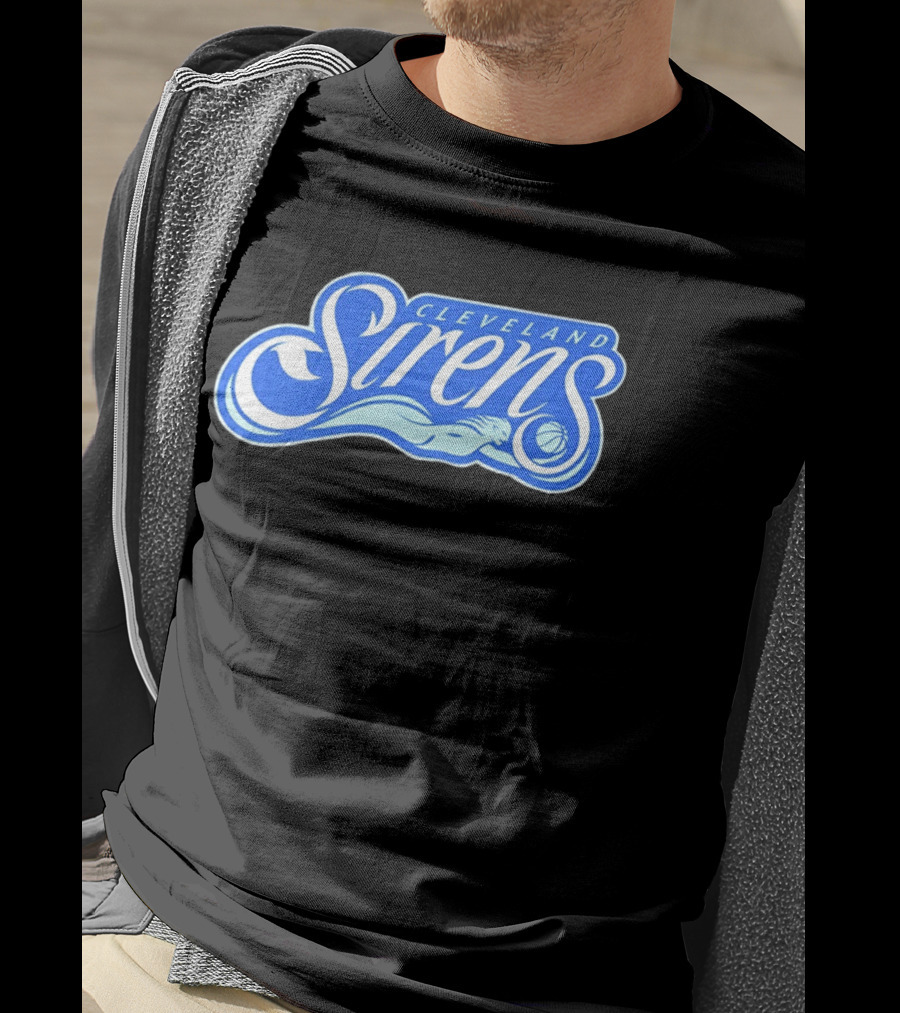Cleveland Sirens Basketball Sports Team Oceanic Logo With Athlete And Ball T-Shirt