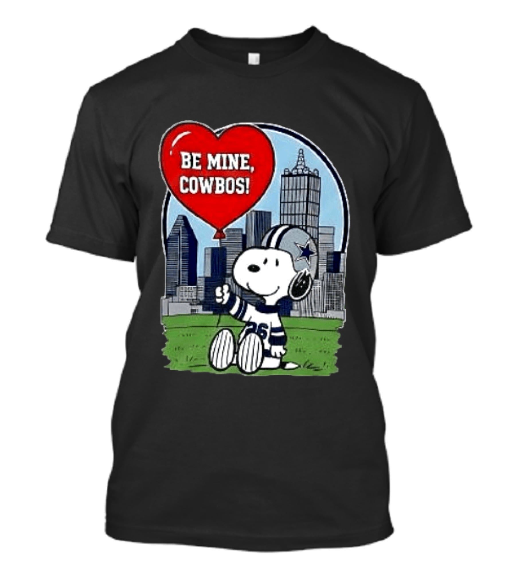 Dallas Cowboys Snoopy Be Mine Valentine 2026 Skyline T-Shirt