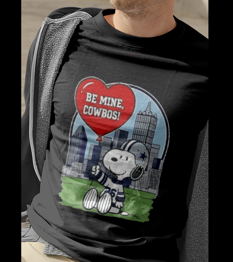 Dallas Cowboys Snoopy Be Mine Valentine 2026 Skyline T-Shirt