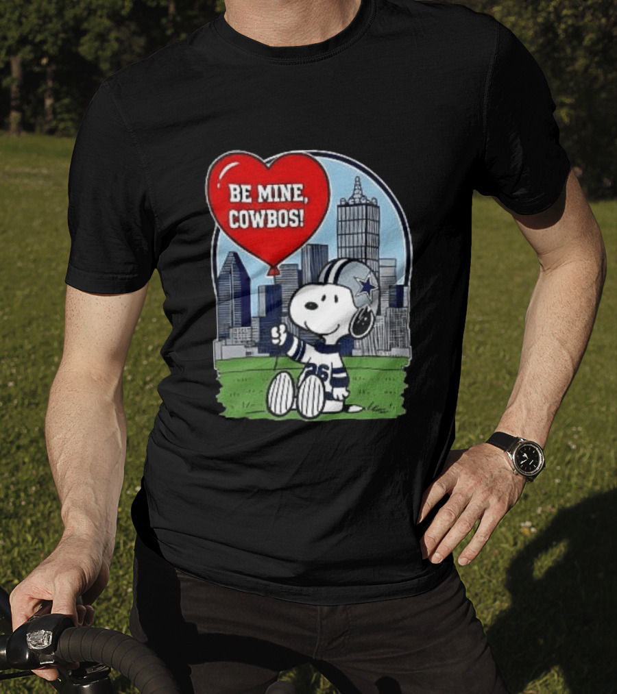 Dallas Cowboys Snoopy Be Mine Valentine 2026 Skyline T-Shirt
