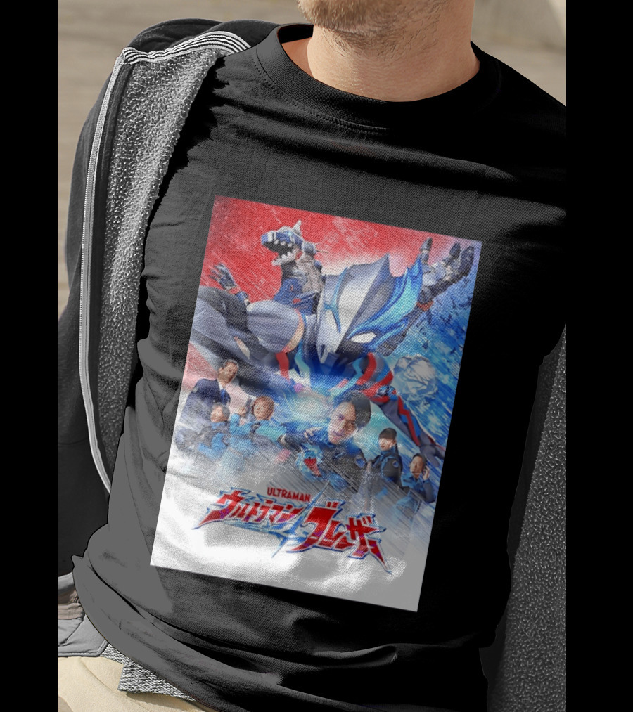 Ultraman Blazar Cast And Characters With Heroic Action Scene T-Shirt