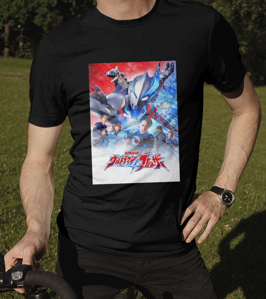 Ultraman Blazar Cast And Characters With Heroic Action Scene T-Shirt