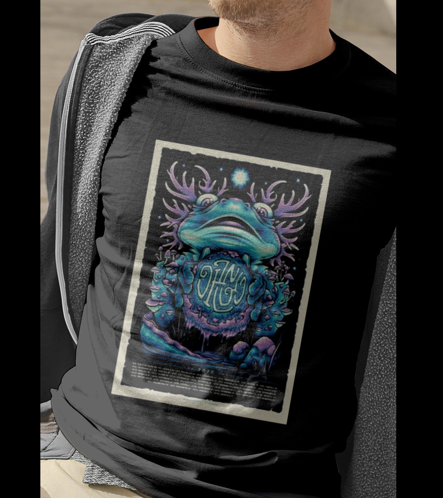 Dizgo 2026 Tour Frog And Mushrooms Psychedelic T-Shirt