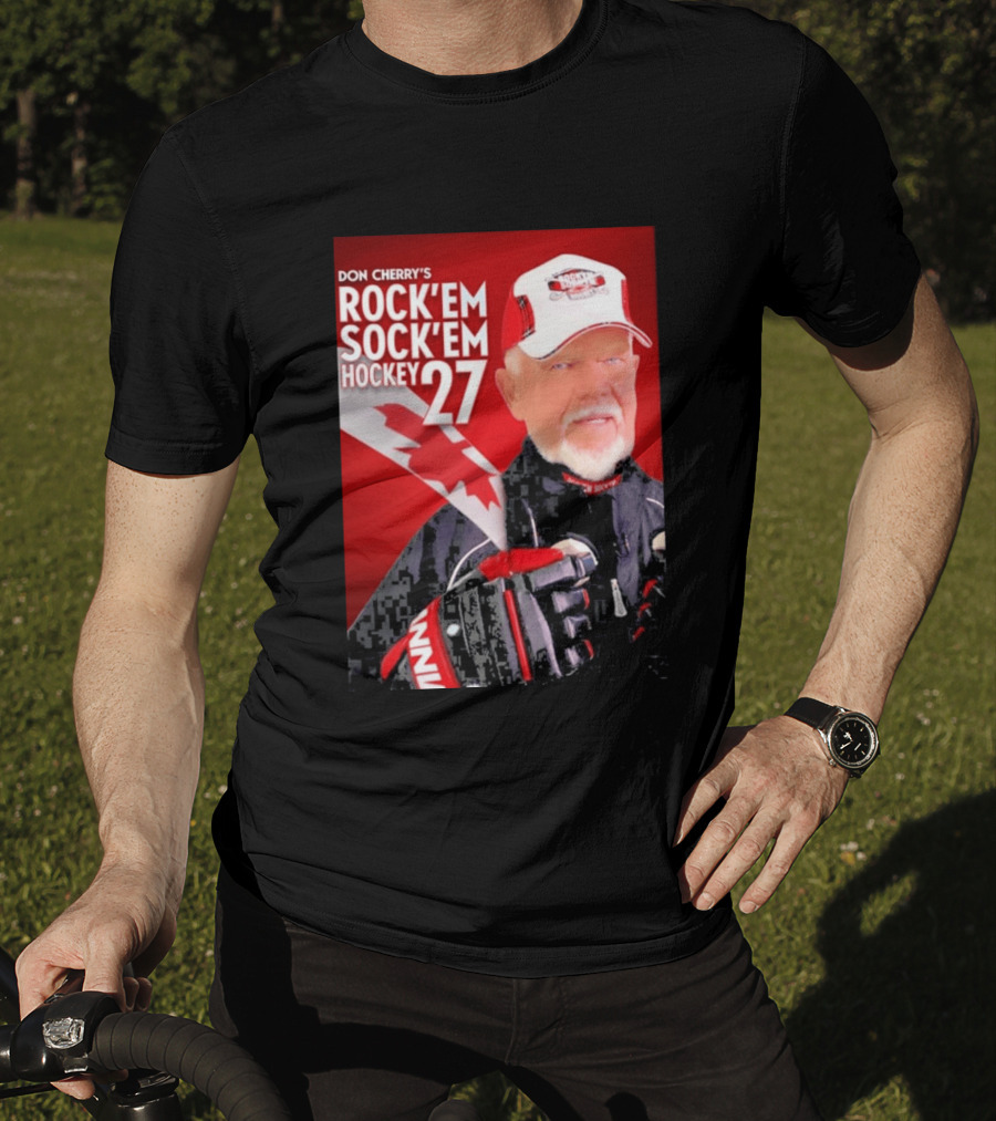 Don Cherry's Rock'em Sock'em Hockey 27 Maple Leaf Hat And Gloves Canada T-Shirt