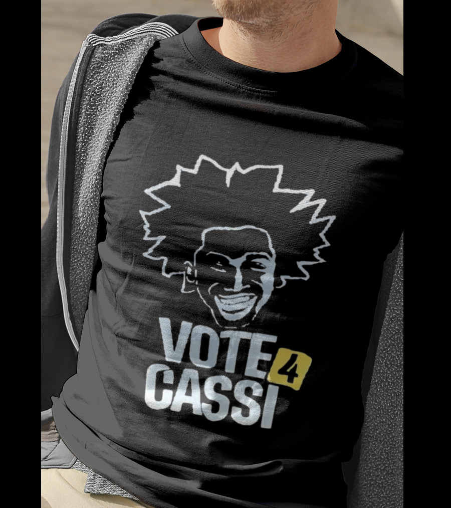 Vote 4 Cassi Spiky Afro Smiling Line T-Shirt