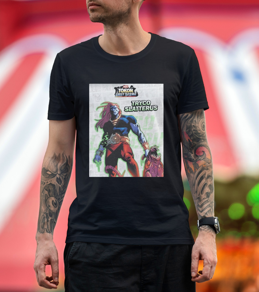 Marvel Tokon First Strike Tryco Slatterus Character With Creature T-Shirt