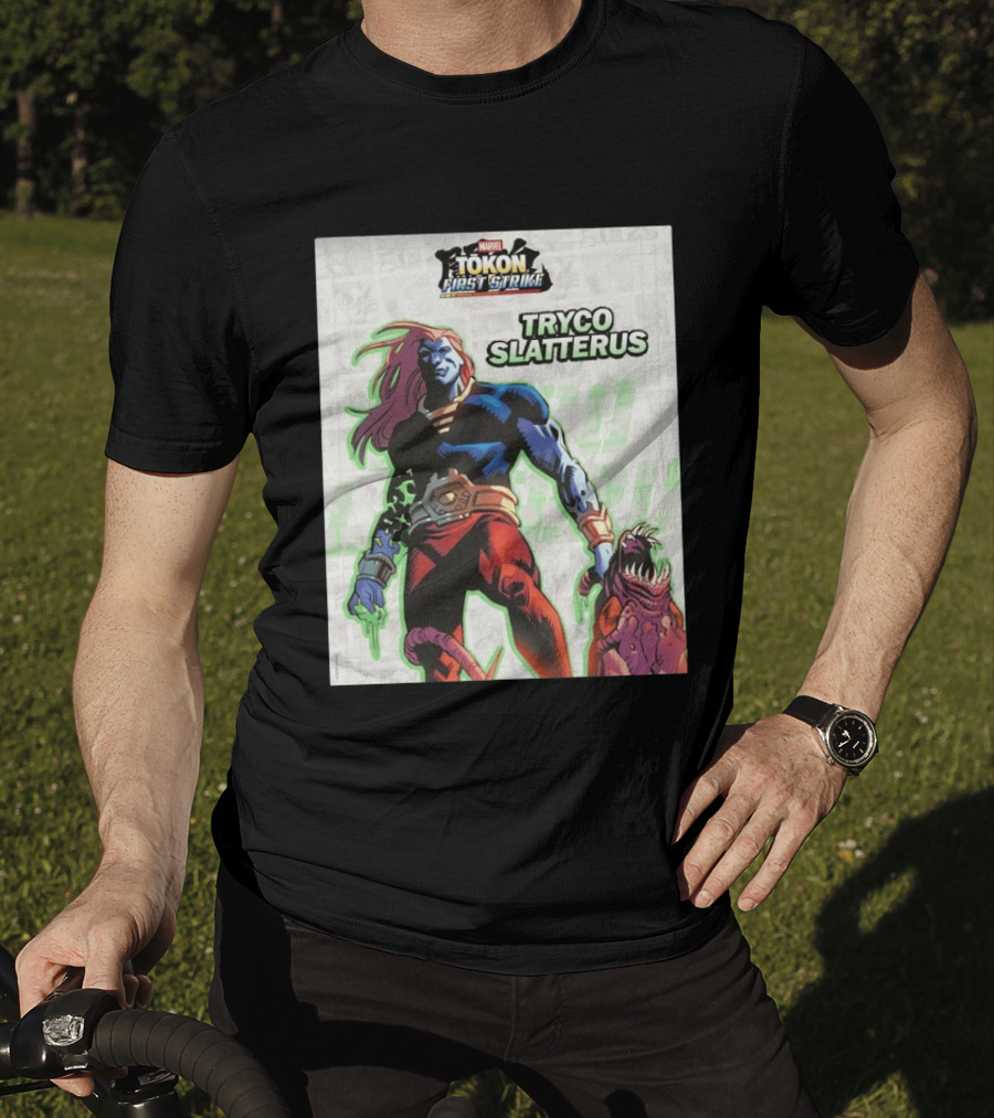 Marvel Tokon First Strike Tryco Slatterus Character With Creature T-Shirt