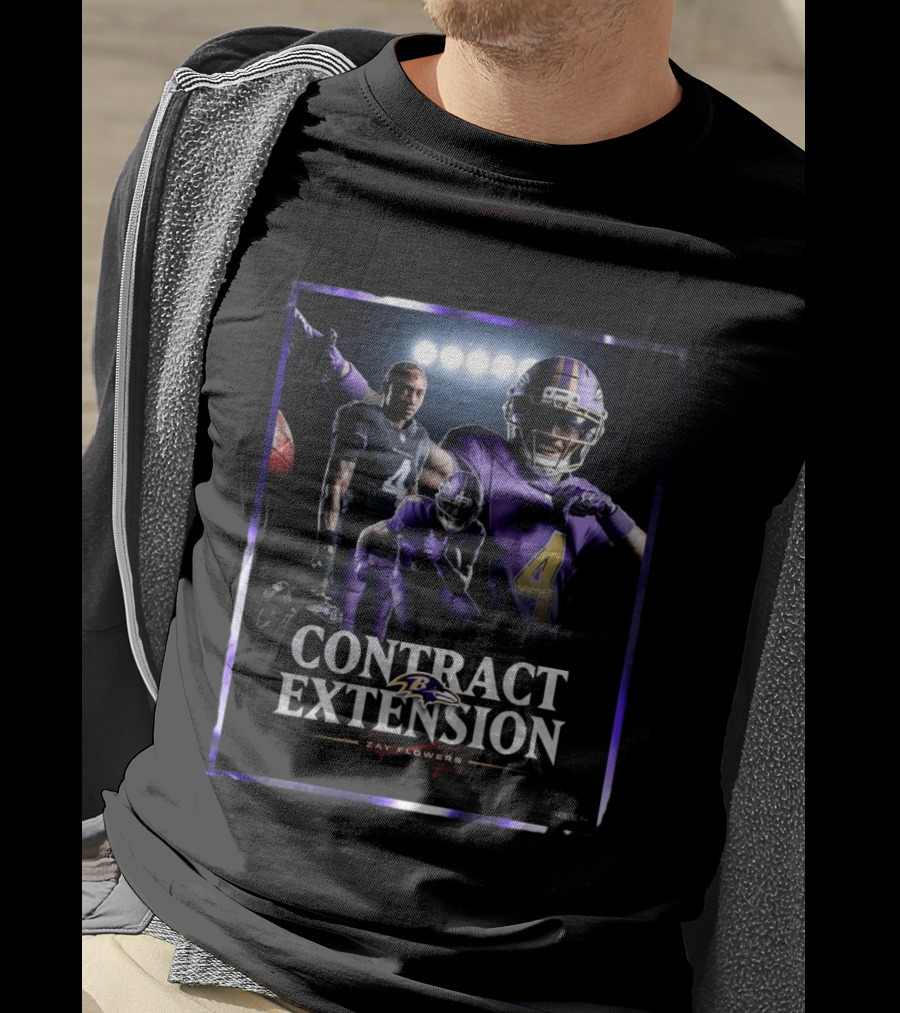 Contract Extension Zay Flowers Baltimore Ravens Number 4 T-Shirt