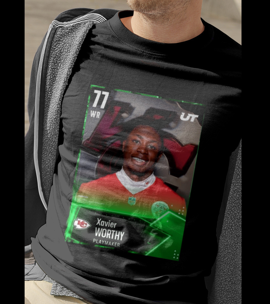 Xavier Worthy Kansas City Chiefs WR 77 Playmaker UT NFL T-Shirt