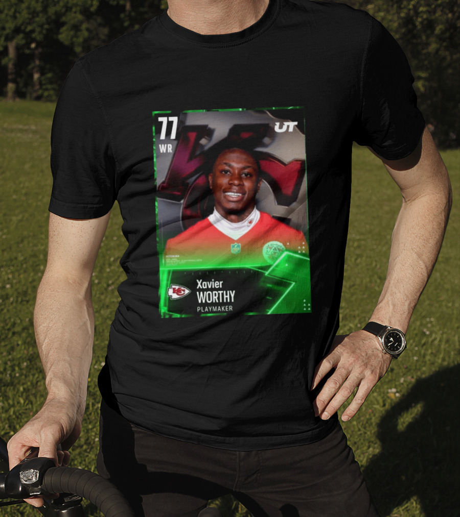 Xavier Worthy Kansas City Chiefs WR 77 Playmaker UT NFL T-Shirt
