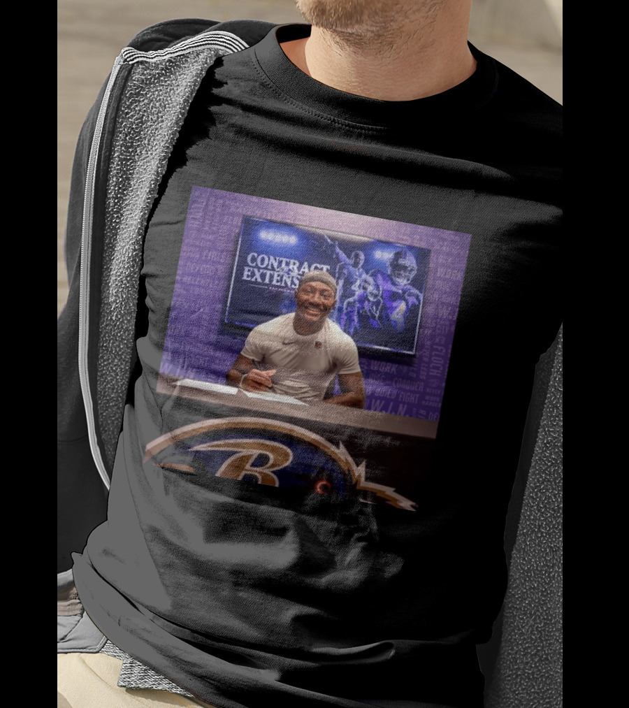 Zay Flowers Contract Extension Baltimore Ravens Football Player Signing NFL Deal T-Shirt