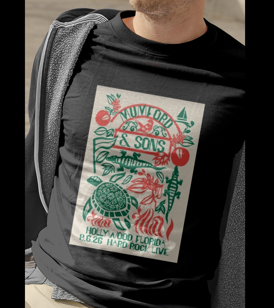Mumford And Sons Hard Rock Live Hollywood Florida August 6 2026 Tour T-Shirt