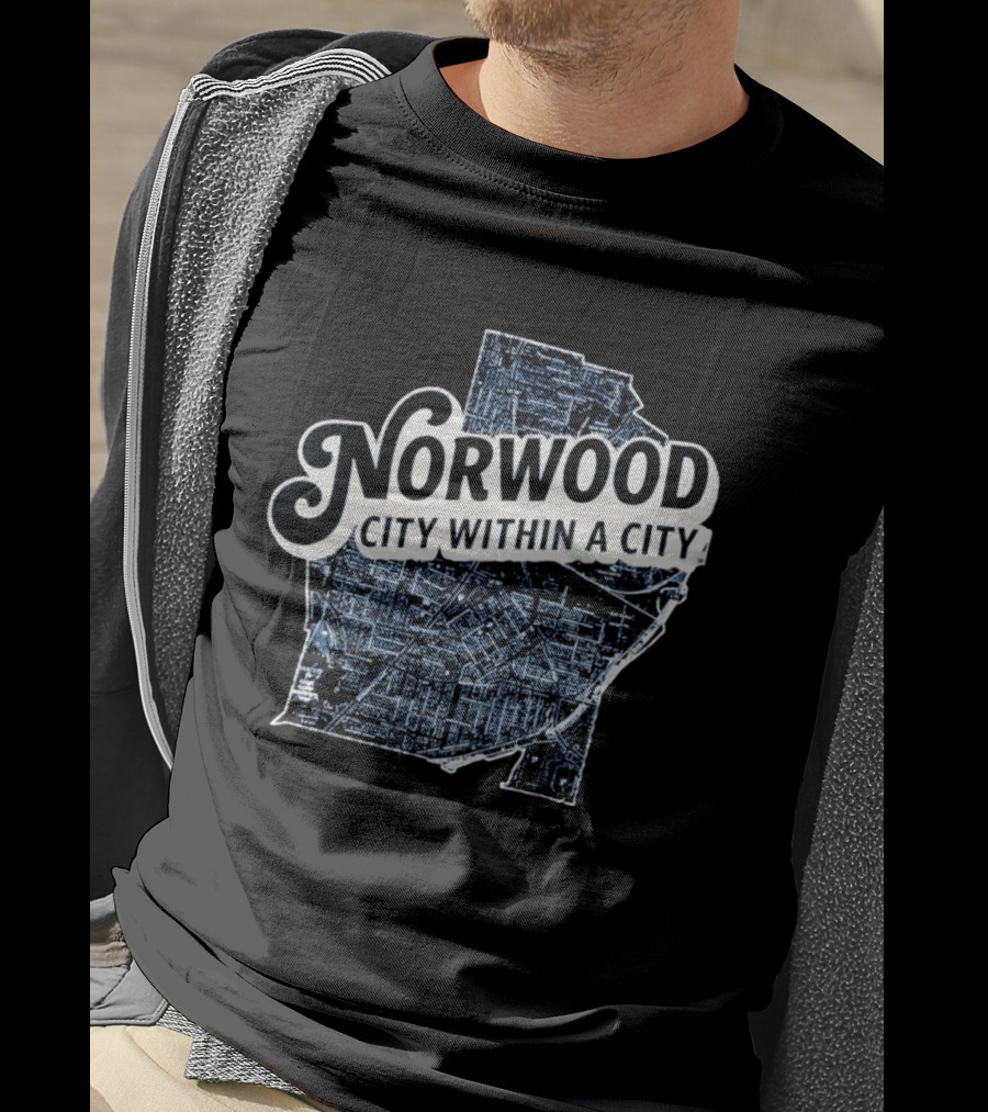 Norwood City Within A City Map T-Shirt