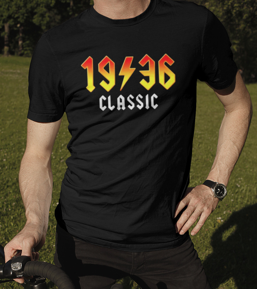Original 90th Birthday Classic 1936 Rock Band Lightning Bolt T-Shirt